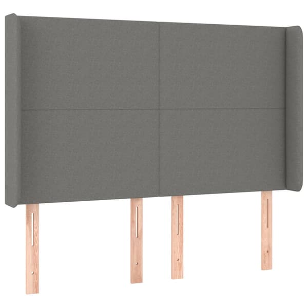 Ramsäng med madrass mörkgrå 140x190 cm tyg