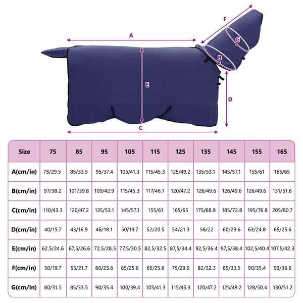 Hästdyna Mörkblå 155 cm Polyester Fleece