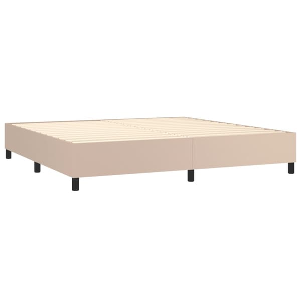 Boxspring-sängram cappuccino 200x200 cm konstläder
