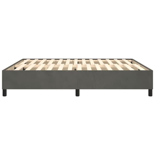 Boxspring-sängram mörkgrå 160x200 cm sammet