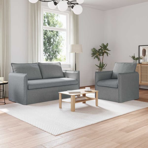 Soffset 2 pcs Ljusgrå 156 x 82 x 85 cm Tyg