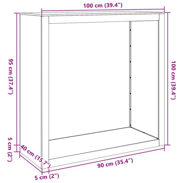 Vedställ vit 100x40x100 cm stål