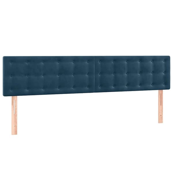 Sänggavlar mörkblå 200x5x78/88 cm sammet