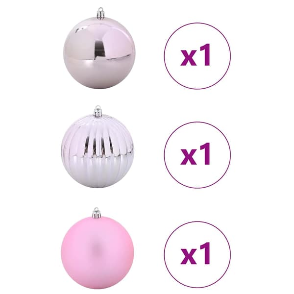 Julkula Set XXL 3 st Rosa Ø 25 cm Plast