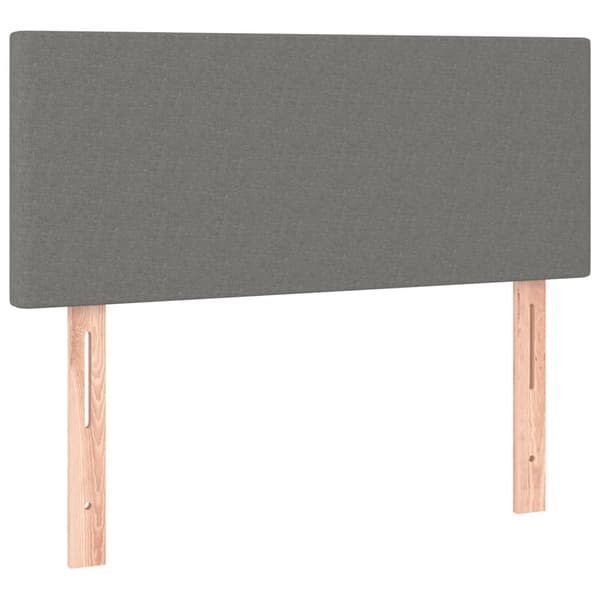 Ramsäng med madrass & LED mörkgrå 120x190 cm tyg