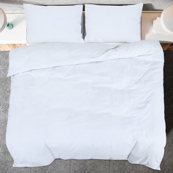 Bäddset vit 200x200 cm lätt mikrofiber