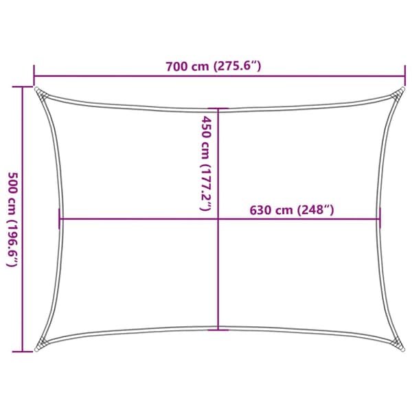 Solsegel 160 g/m² beige 5x7 m HDPE