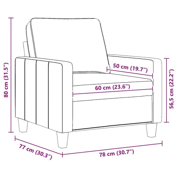 Fåtölj svart 60 cm tyg