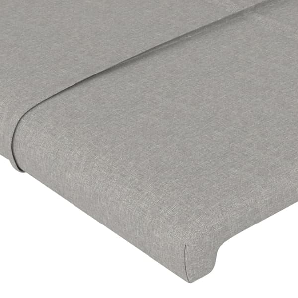 Sänggavel LED ljusgrå 90x5x78/88 cm tyg