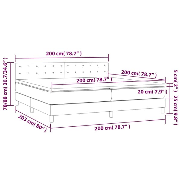 Ramsäng med madrass mörkgrön 200x200 cm sammet