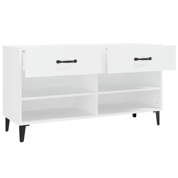 Skoskåp vit 102x35x55 cm konstruerat trä