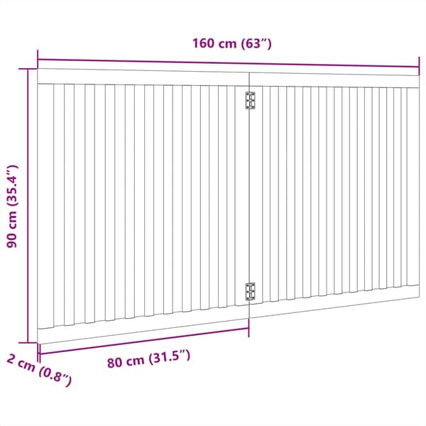 Hundgrind hopfällbar 2 paneler brun 160 cm poppel