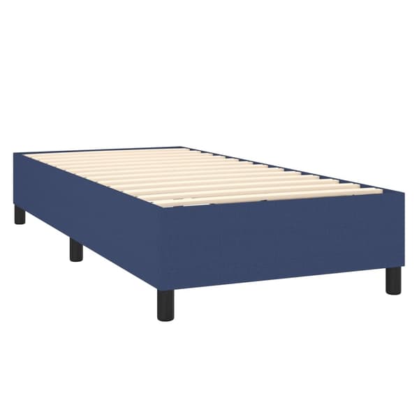 Ramsäng med madrass blå 90x200 cm tyg