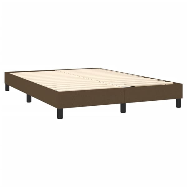 Boxspring-sängram mörkbrun 140x190 cm tyg