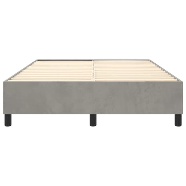 Boxspring-sängram ljusgrå 140x190 cm sammet