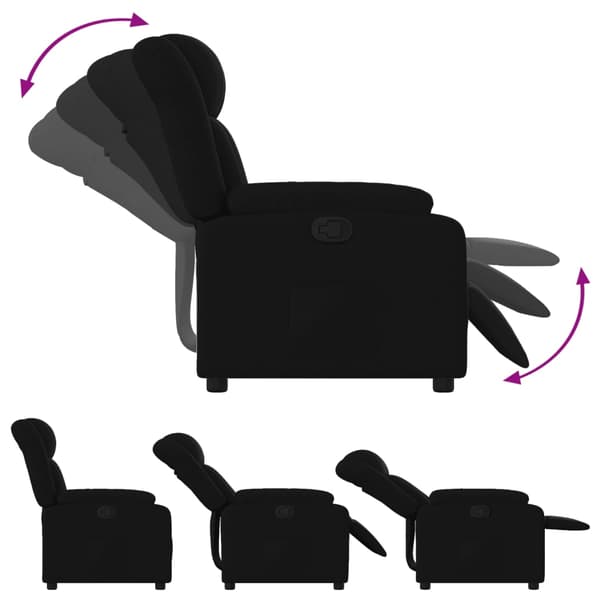 Reclinerfåtölj svart tyg