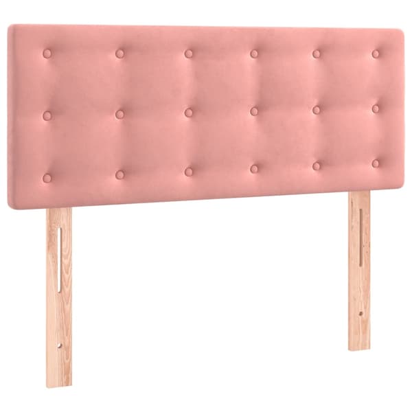 Ramsäng med madrass rosa 90x190 cm sammet