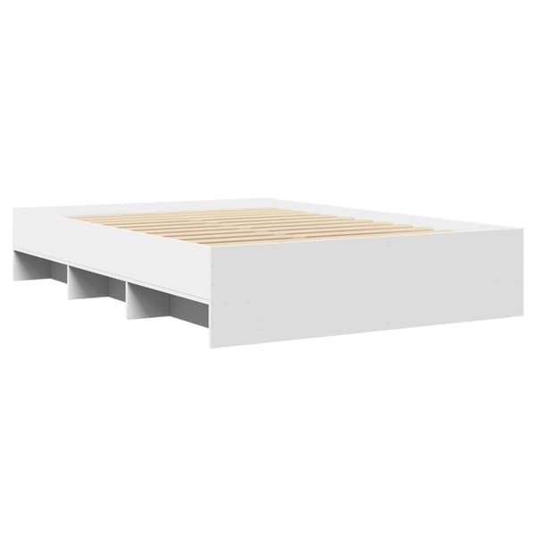 Sängram vit 120x190 cm konstruerat trä
