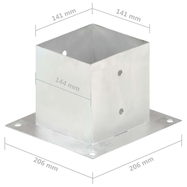 Stolpfot 4 st galvaniserad metall 141 mm