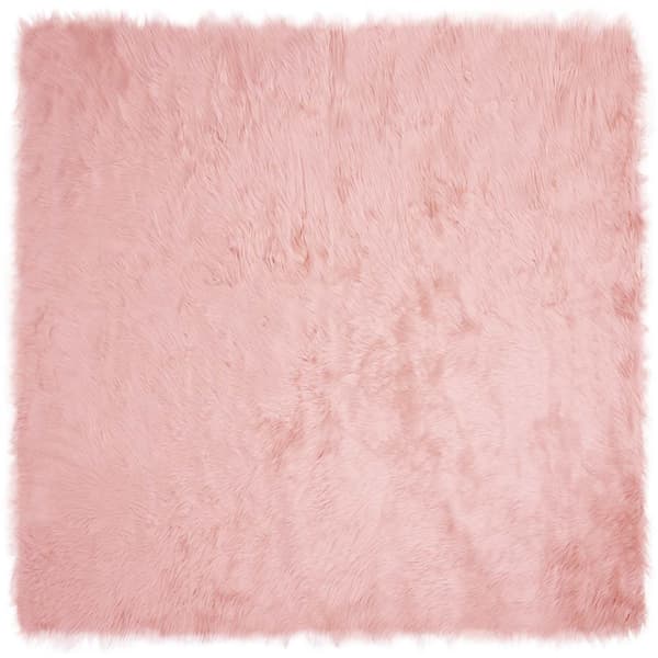 Fuskfäll matta TAFALLA Rosa 240 x 240 cm Polyester