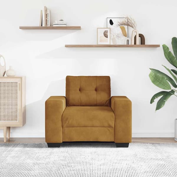Soffstol brun 100x78x80 cm sammet