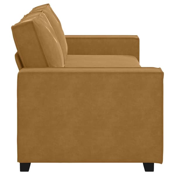 3-sitssoffa brun 220x78x84 cm sammet