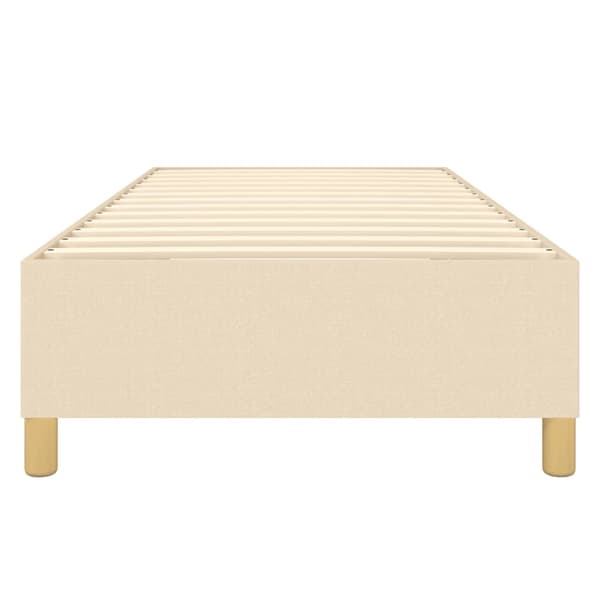Boxspring-sängram cremefärgad 90x200 cm tyg