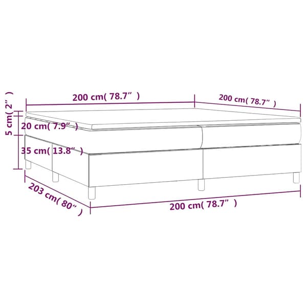 Ramsäng med madrass mörkgrön 200x200 cm sammet