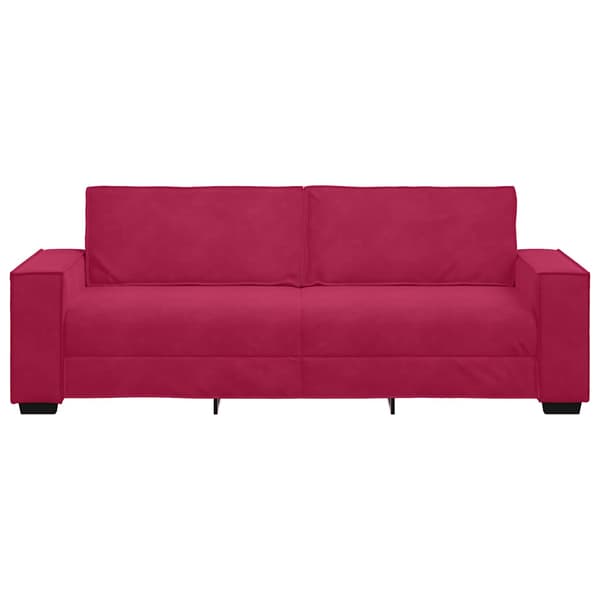 3-sitssoffa vinröd 220x78x84 cm sammet