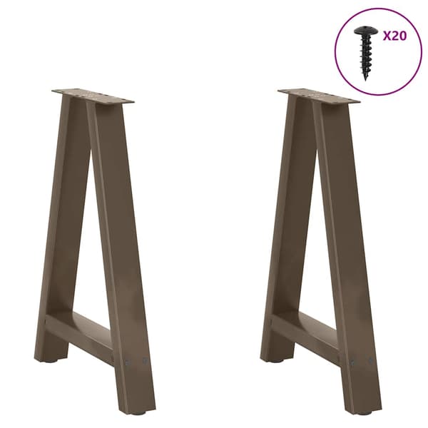 Matbordsben A-formade 2 st 60x(72-73) cm stål
