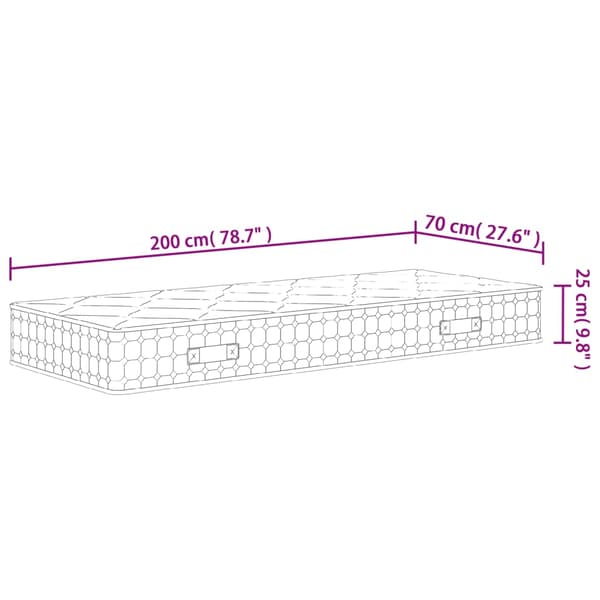 Pocketresårmadrass medium fast 70x200 cm