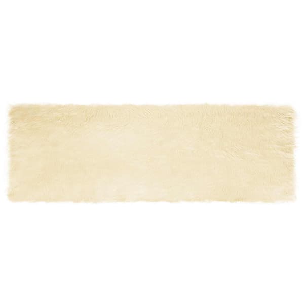 Fuskfäll matta TAFALLA Gräddvit 80 x 250 cm Polyester
