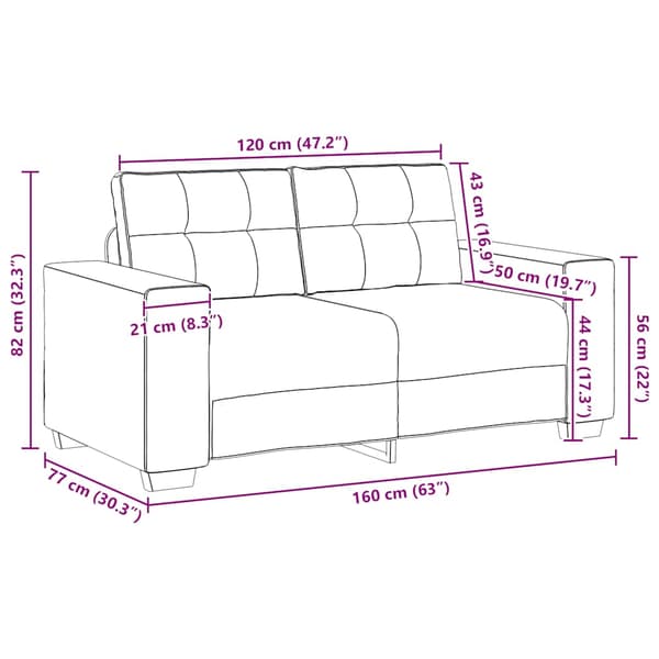 Loveseat soffa mörkgrå 160x77x82 cm sammet