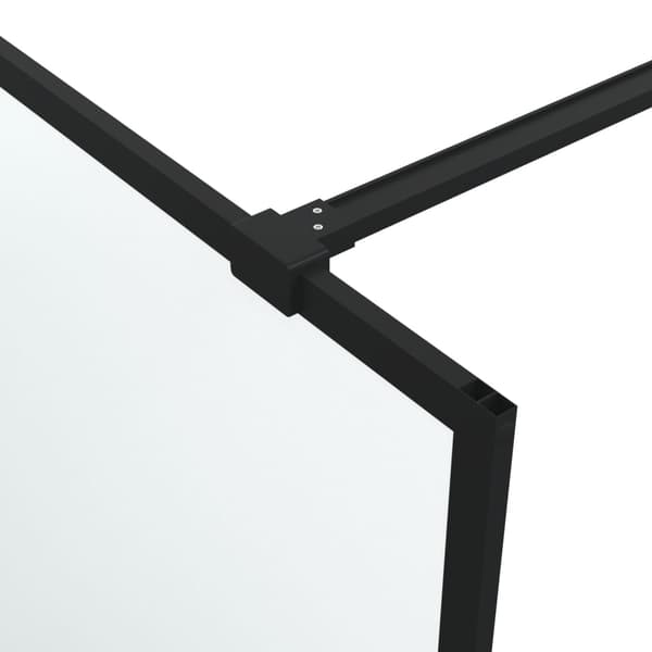 Duschvägg svart 100x195 cm halvfrostat ESG-glas