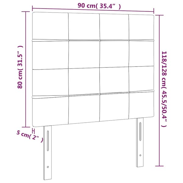 Sänggavel mörkblå 90x5x118/128 cm sammet