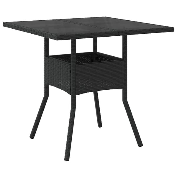 Trädgårdsmöbelset 5 pcs Svart konstrotting