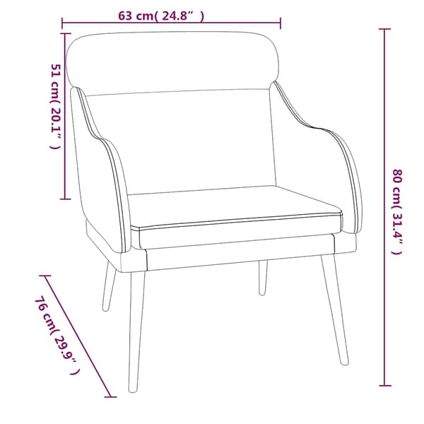 Fåtölj gul 63x76x80 cm sammet
