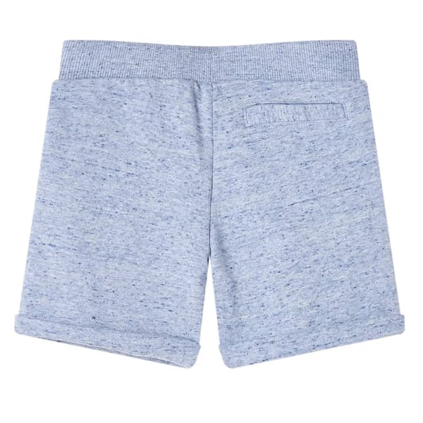 Barnshorts med snöre blå melange 128
