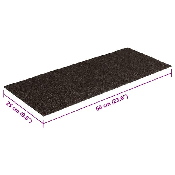 Trappmattor självhäftande 30 st 60x25 cm mörkbruna rektangulära