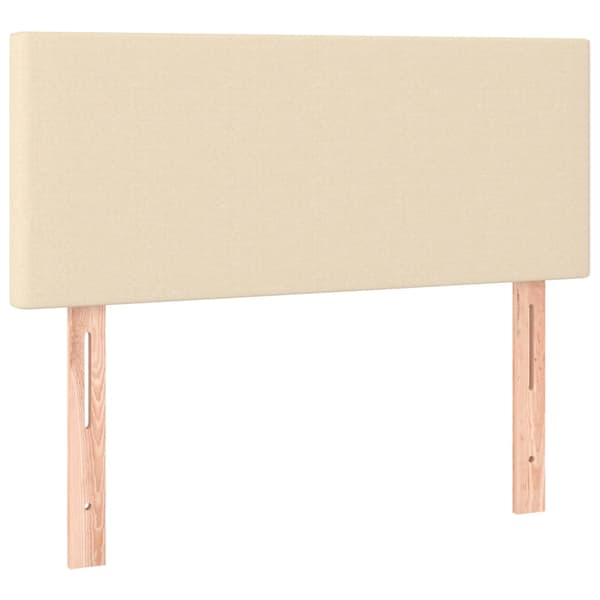Ramsäng med madrass gräddvit 90x190 cm tyg