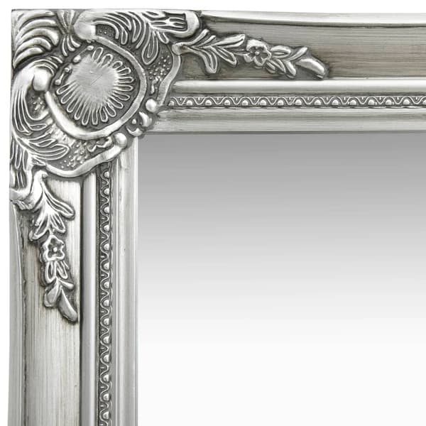 Väggspegel barockstil 40x40 cm silver