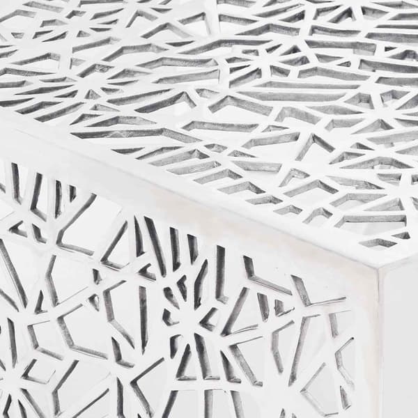 Soffbord geometrisk design aluminium silver