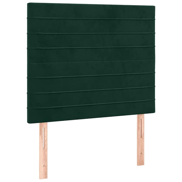 Ramsäng med madrass & LED mörkgrön 120x200 cm sammet