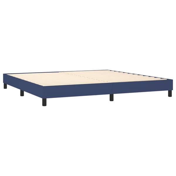 Boxspring-sängram blå 200x200 cm tyg