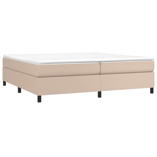 Boxspring-sängram cappuccino 200x200 cm konstläder