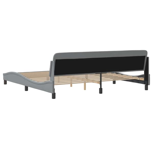 Bed Frame "Dover" Light Grey 200x200 cm Fabric