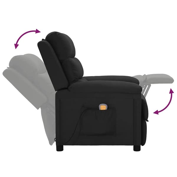 Massagefåtölj svart tyg