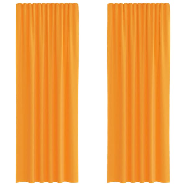 Voile gardiner med stångfickor 2 st orange