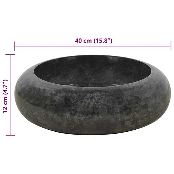 Handfat 40x12 cm marmor svart