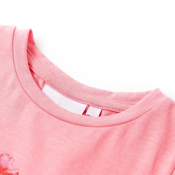 T-shirt för barn neonrosa 92